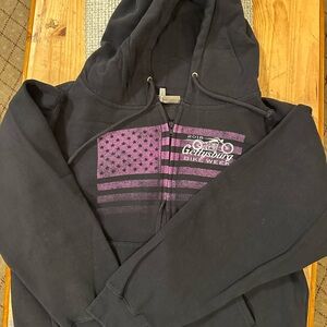 Women’s 2xl Black and Purple Gettysburg Bike Week ZIP UP Hoodie